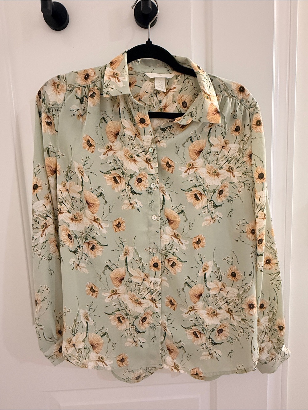 Floral Button-Up Blouse - H&M Size 4